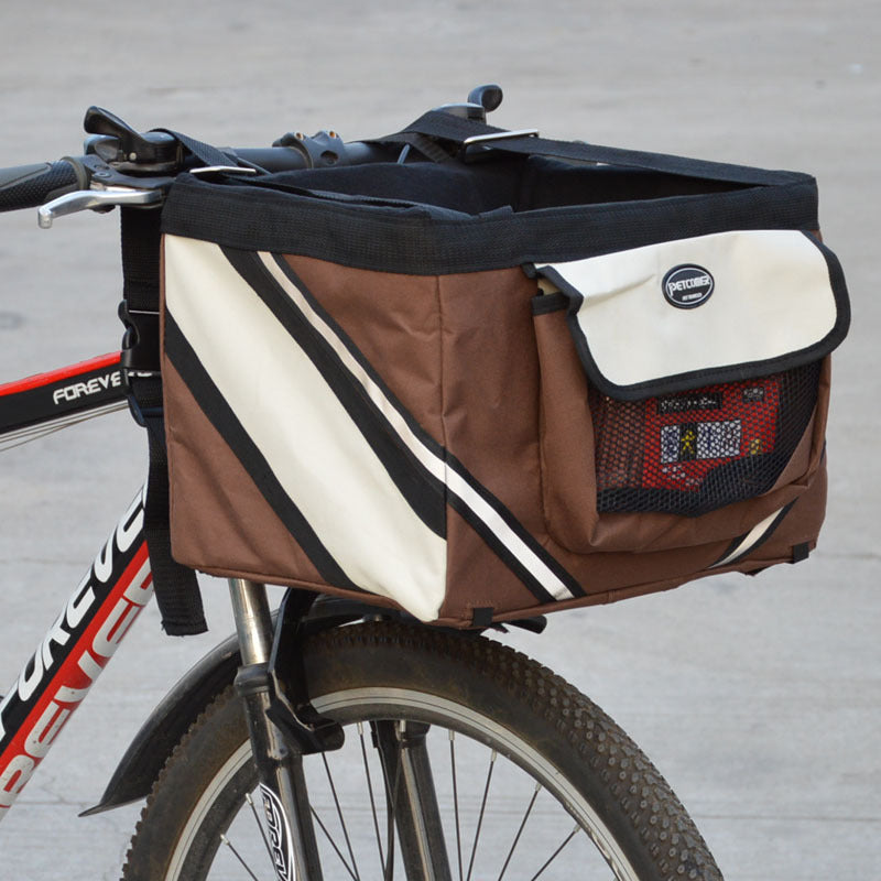 Dog Bicycle Carrier Seat - Blue/Black/Coffee