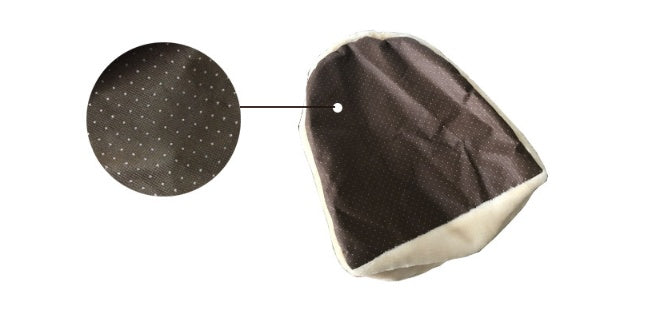 Igloo Style Cozy Small Dog / Cat Bed - Fur Lined Beige