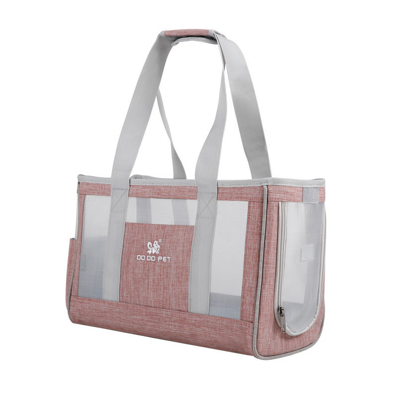 Breathable Dog Carrier Backpack - Blue/Grey/Pink