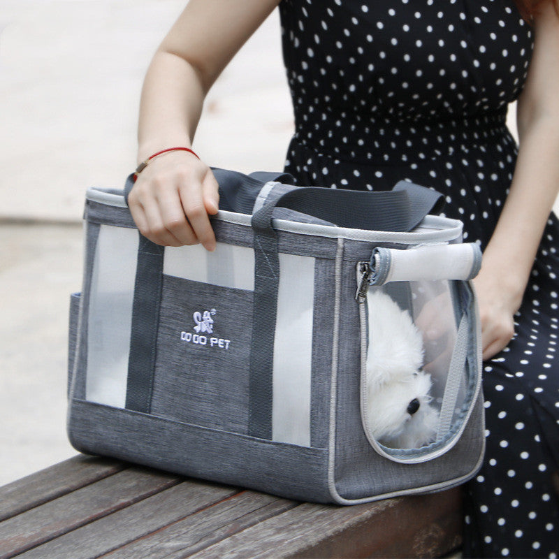 Breathable Dog Carrier Backpack - Blue/Grey/Pink