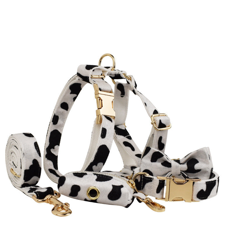 Cow Print 5 Piece Dog Walking Set