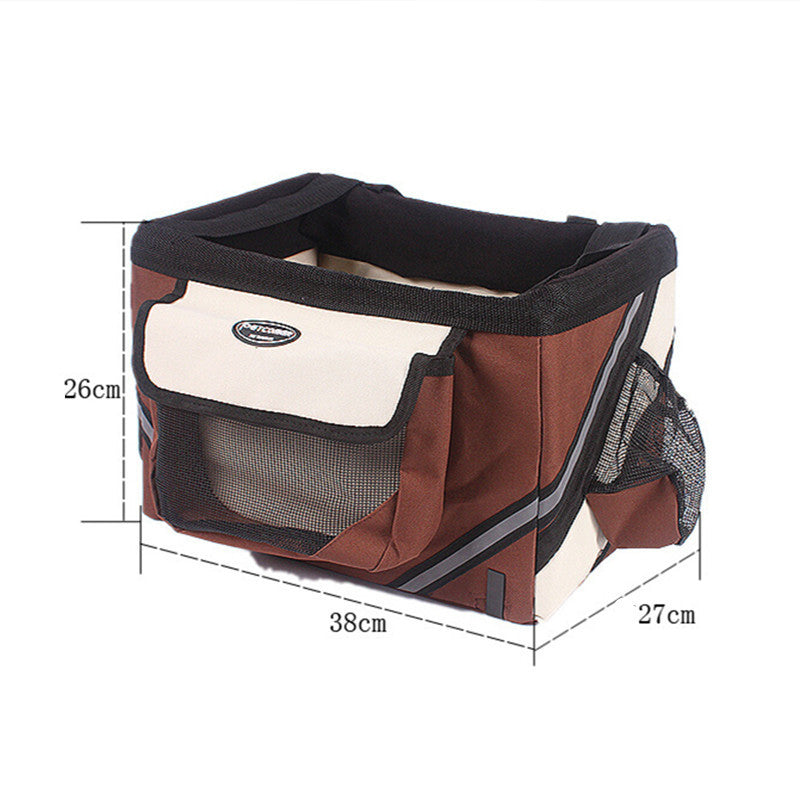 Dog Bicycle Carrier Seat - Blue/Black/Coffee