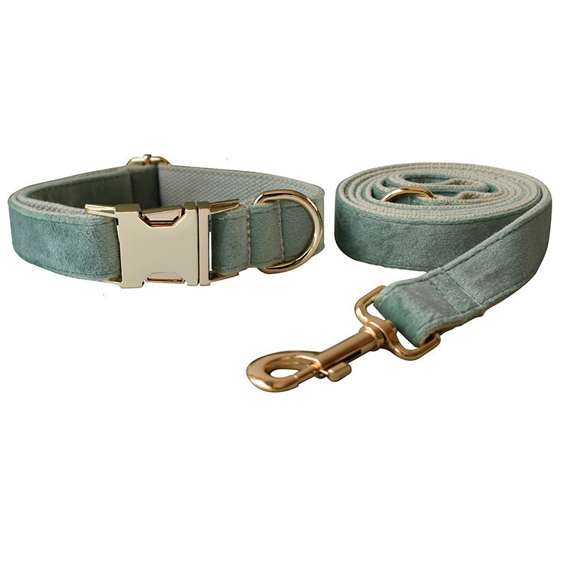 Luxury Mint Green Dog Collar and Leash Set