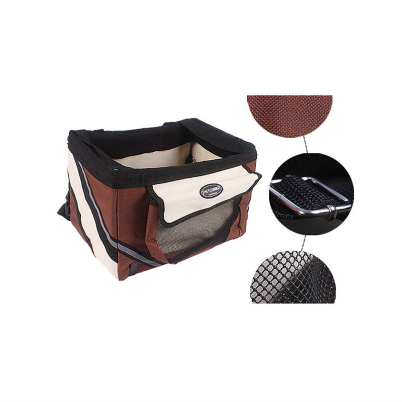 Dog Bicycle Carrier Seat - Blue/Black/Coffee