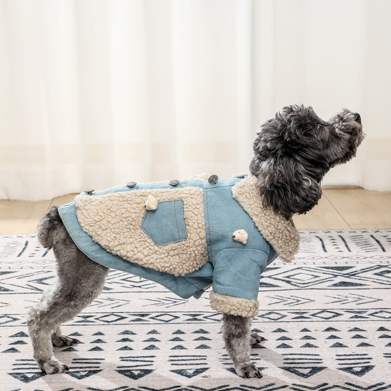 Wool and Denim Dog Jacket