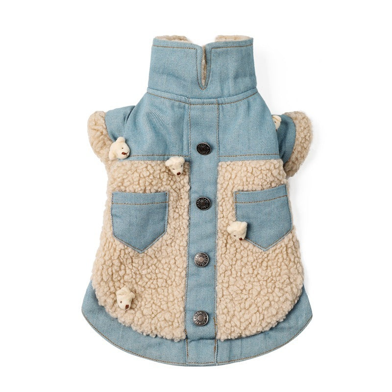 Wool and Denim Dog Jacket
