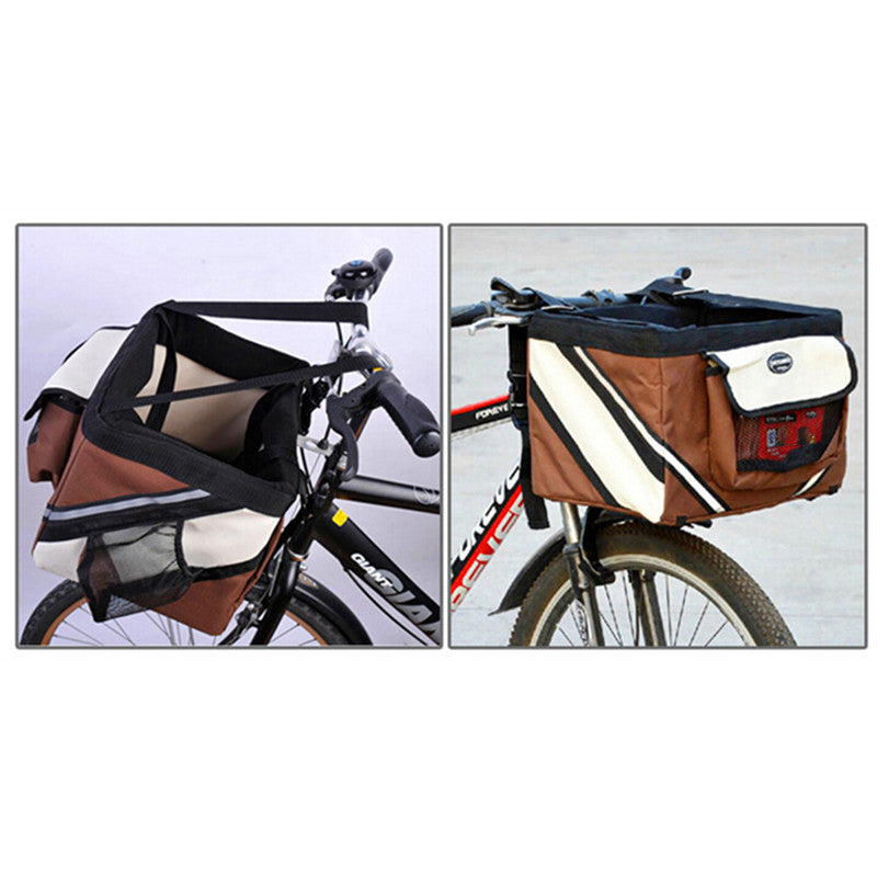 Dog Bicycle Carrier Seat - Blue/Black/Coffee