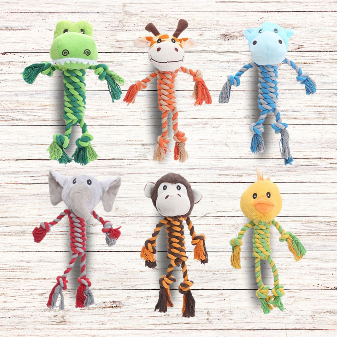 Animal Shape Tough Chew Dog Toy - Options Available