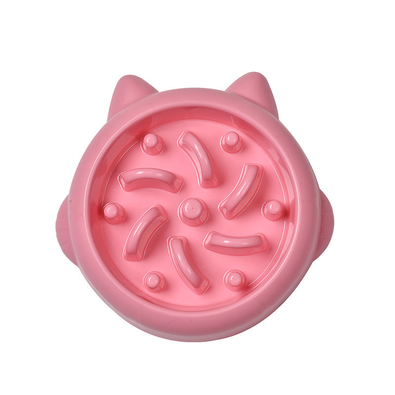Slow Feeder Dog Bowl - Green/Orange/Pink