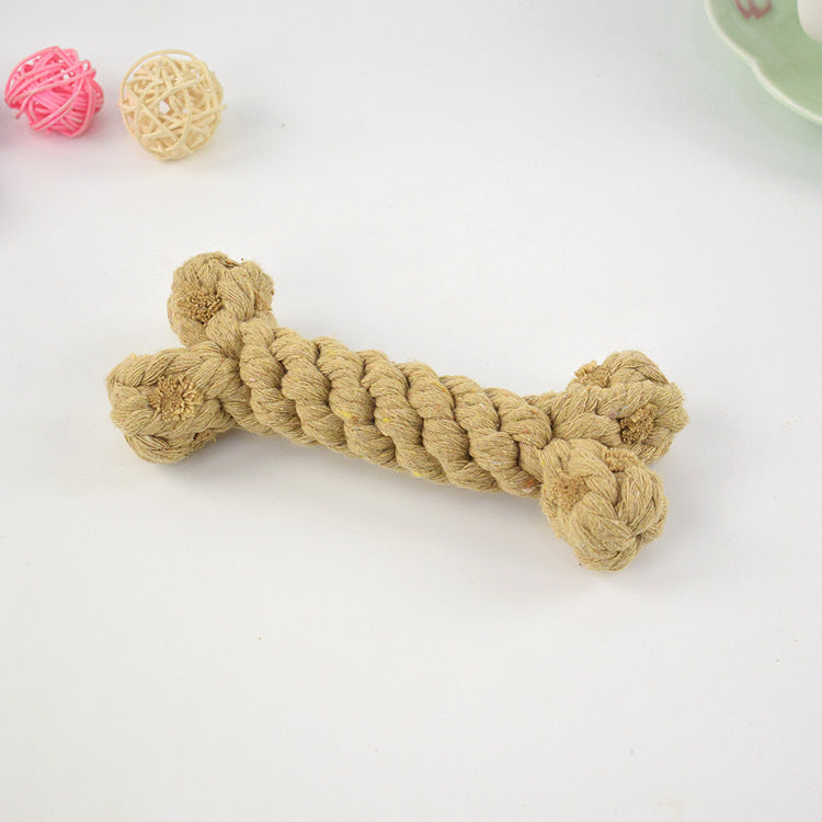 Tough Chewers Bone Shape Rope Toy - Blue/Brown/Grey/Red/Yellow