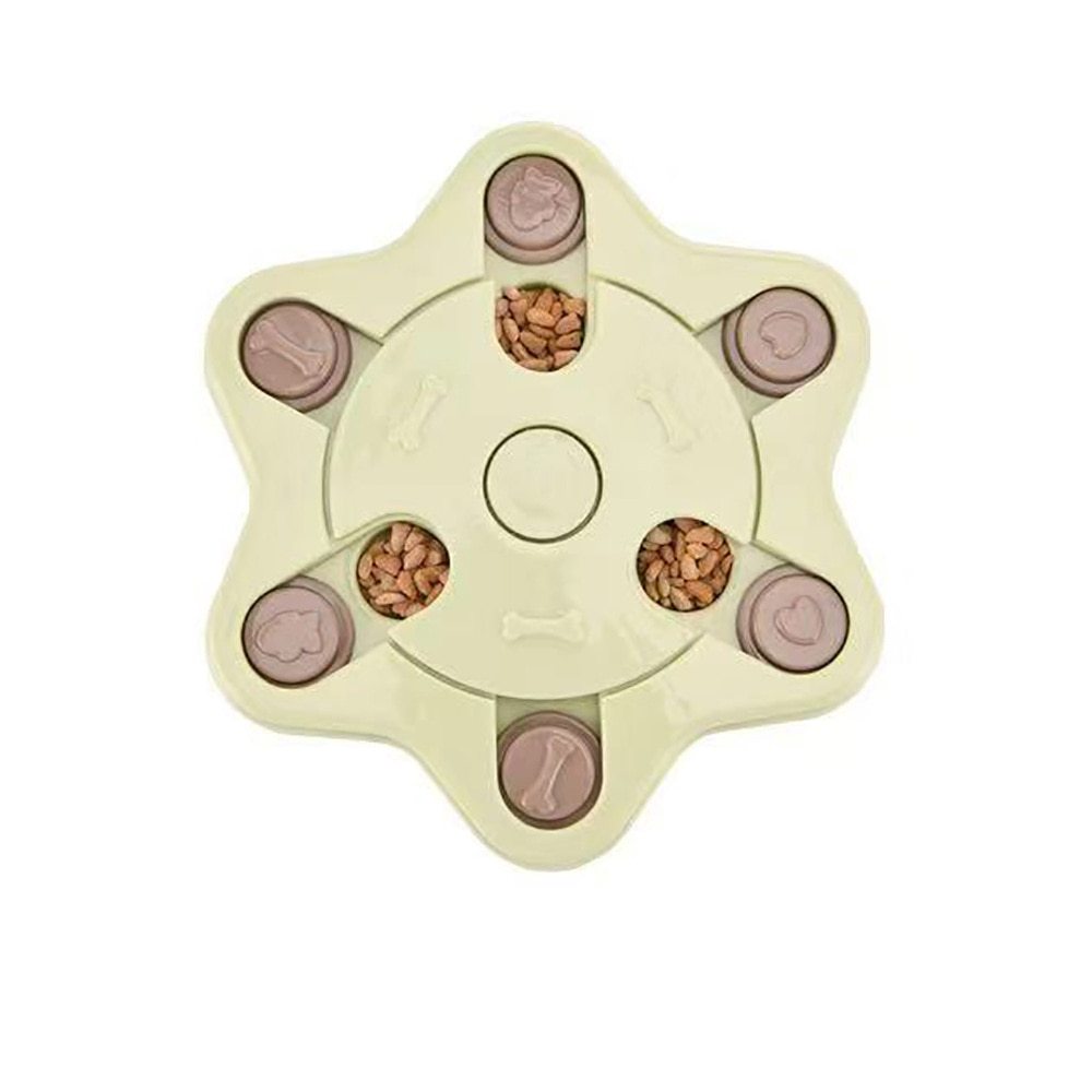 Pastel Boredom Breaker Puzzle Game Enrichment Toy - Blue/Green/Pink - Round/Hexagon/PawPrint