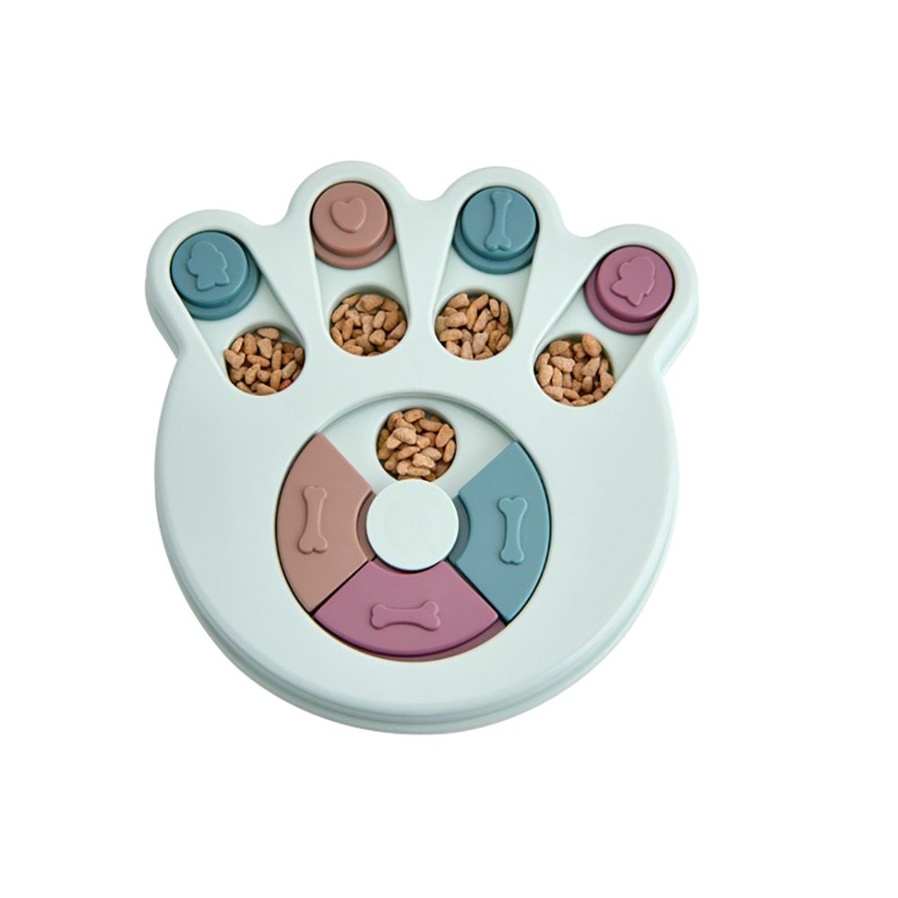 Pastel Boredom Breaker Puzzle Game Enrichment Toy - Blue/Green/Pink - Round/Hexagon/PawPrint