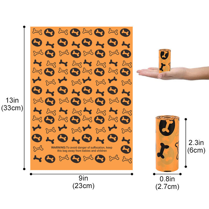 Lavender Scented Degradable Poop Bags - Orange/Green