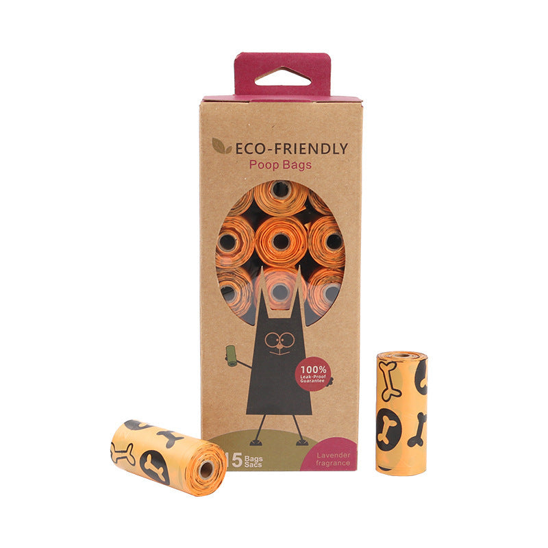 Lavender Scented Degradable Poop Bags - Orange/Green