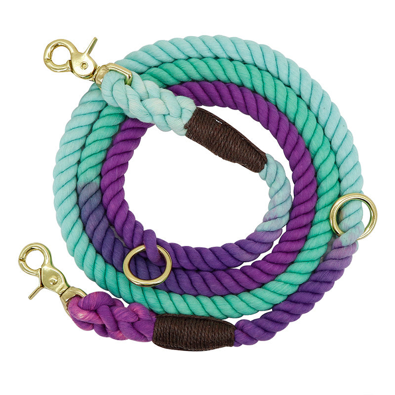 2 in 1 Drag Line Double-Headed Dog Walking Rope - Blue/Pink/PurpleGreen