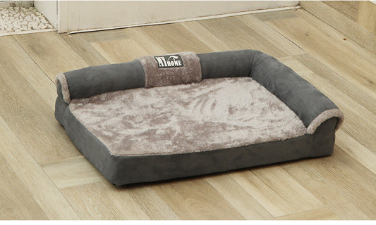 Arctic Velvet Double Backrest Dog Bed
