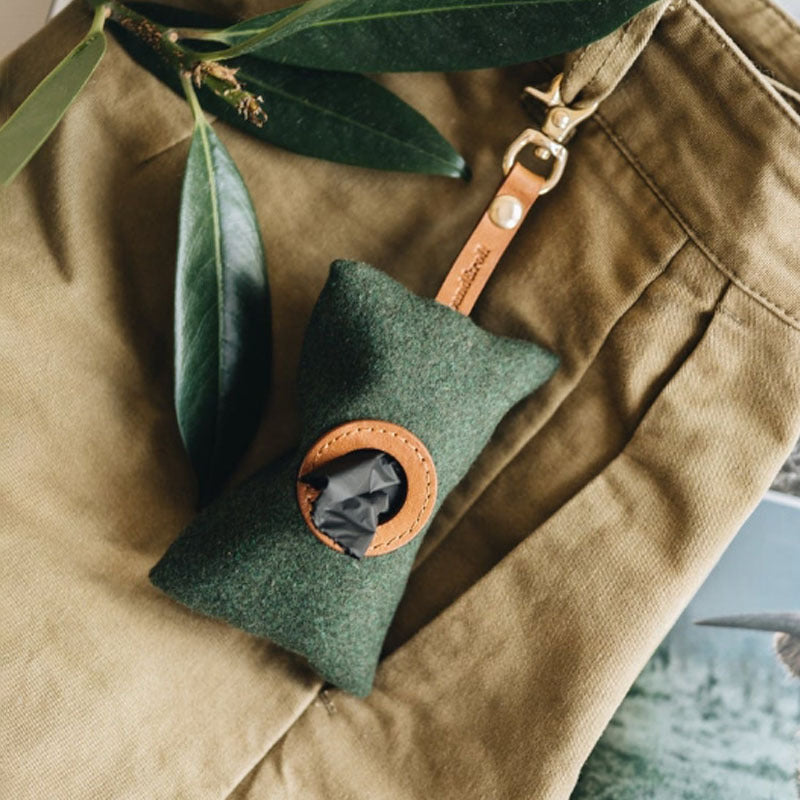 Hanging Waist Portable Dog Poop Bag - Green/Grey