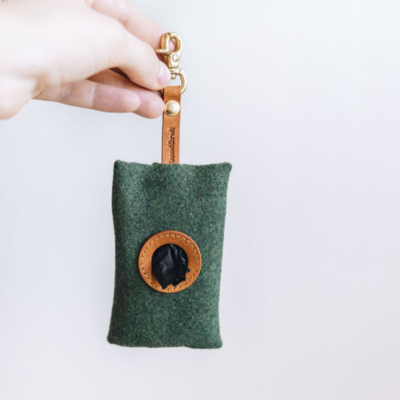 Hanging Waist Portable Dog Poop Bag - Green/Grey