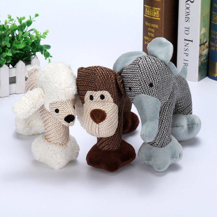 Plush Dog Animal Toy - Elephant/Monkey/Poodle