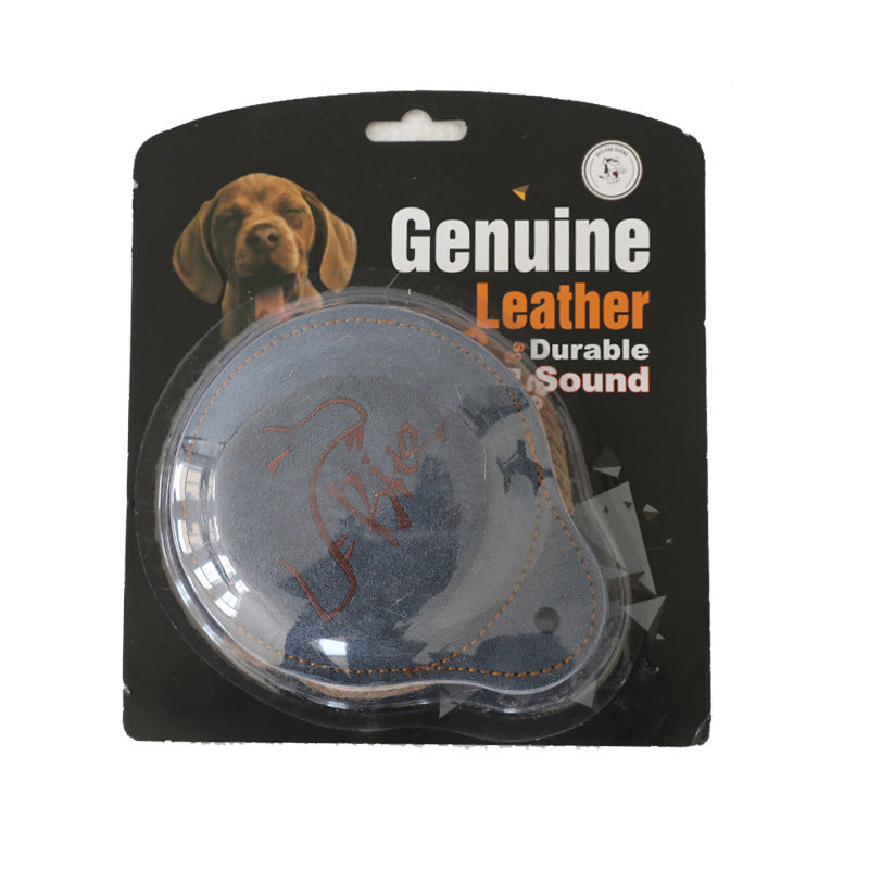 Heavy Duty Cowhide Leather Bite Toy - Beige/Coffee/Grey