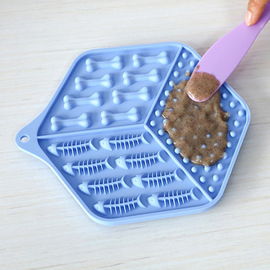 Hexagon Silicone Lick Mat - Blue/Green/Pink/Purple