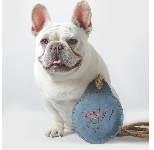 Heavy Duty Cowhide Leather Bite Toy - Beige/Coffee/Grey