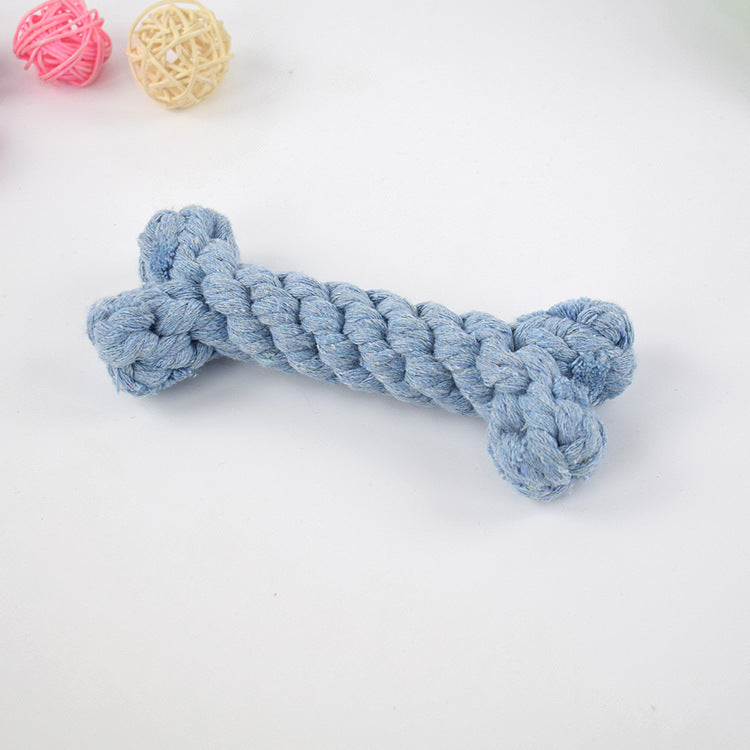 Tough Chewers Bone Shape Rope Toy - Blue/Brown/Grey/Red/Yellow