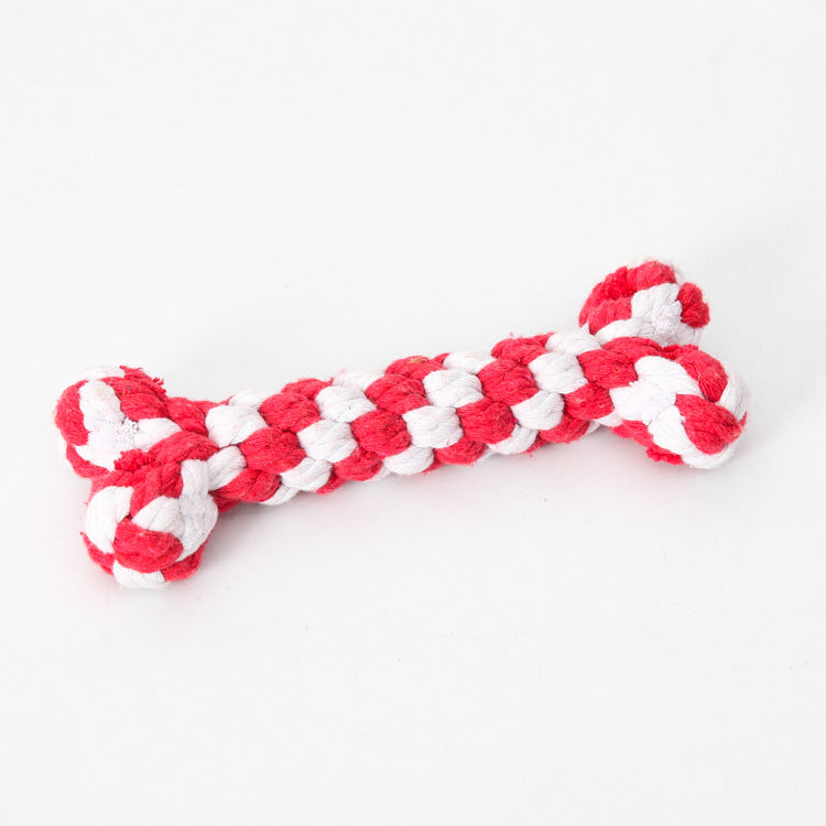 Tough Chewers Bone Shape Rope Toy - Blue/Brown/Grey/Red/Yellow