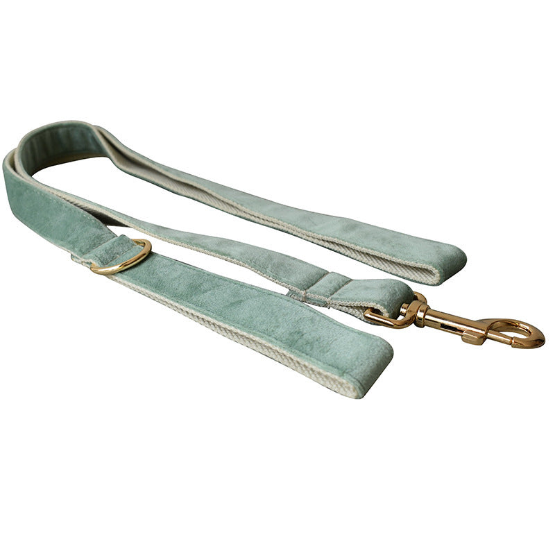 Luxury Mint Green Dog Collar and Leash Set
