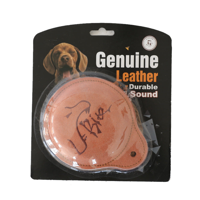 Heavy Duty Cowhide Leather Bite Toy - Beige/Coffee/Grey