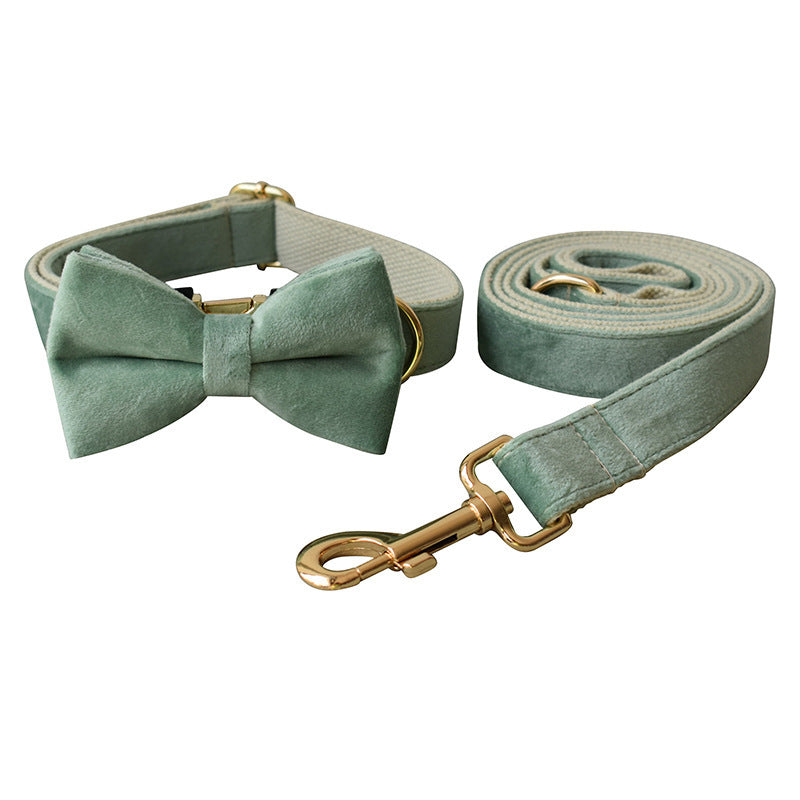 Luxury Mint Green Dog Collar and Leash Set