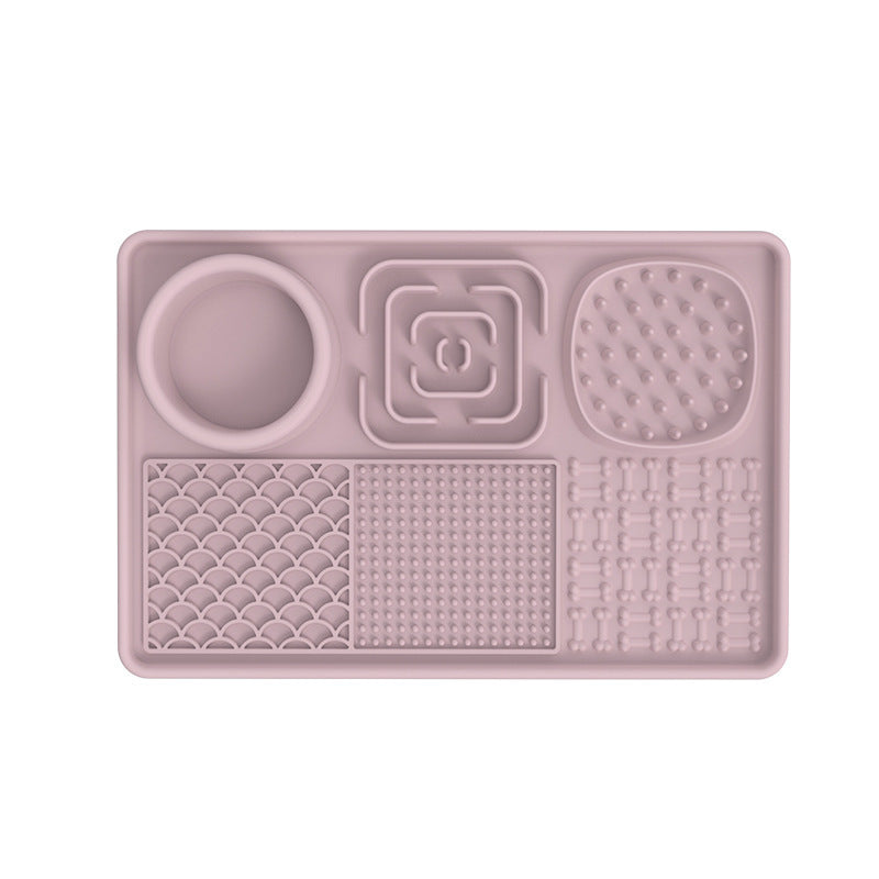 Rectangle Lick Mat Slow Enrichment Feeder with Suction Bottom