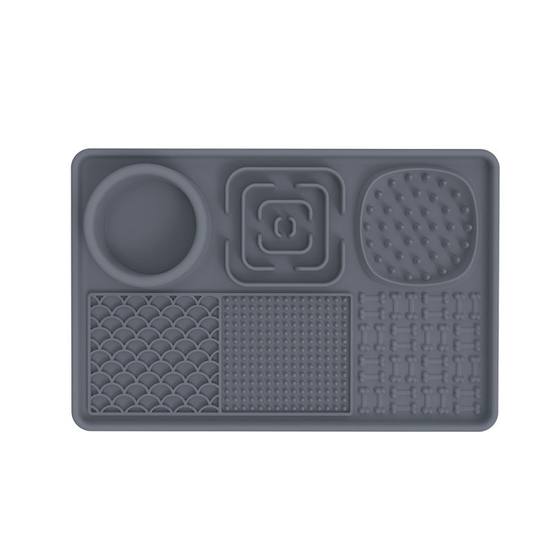 Rectangle Lick Mat Slow Enrichment Feeder with Suction Bottom
