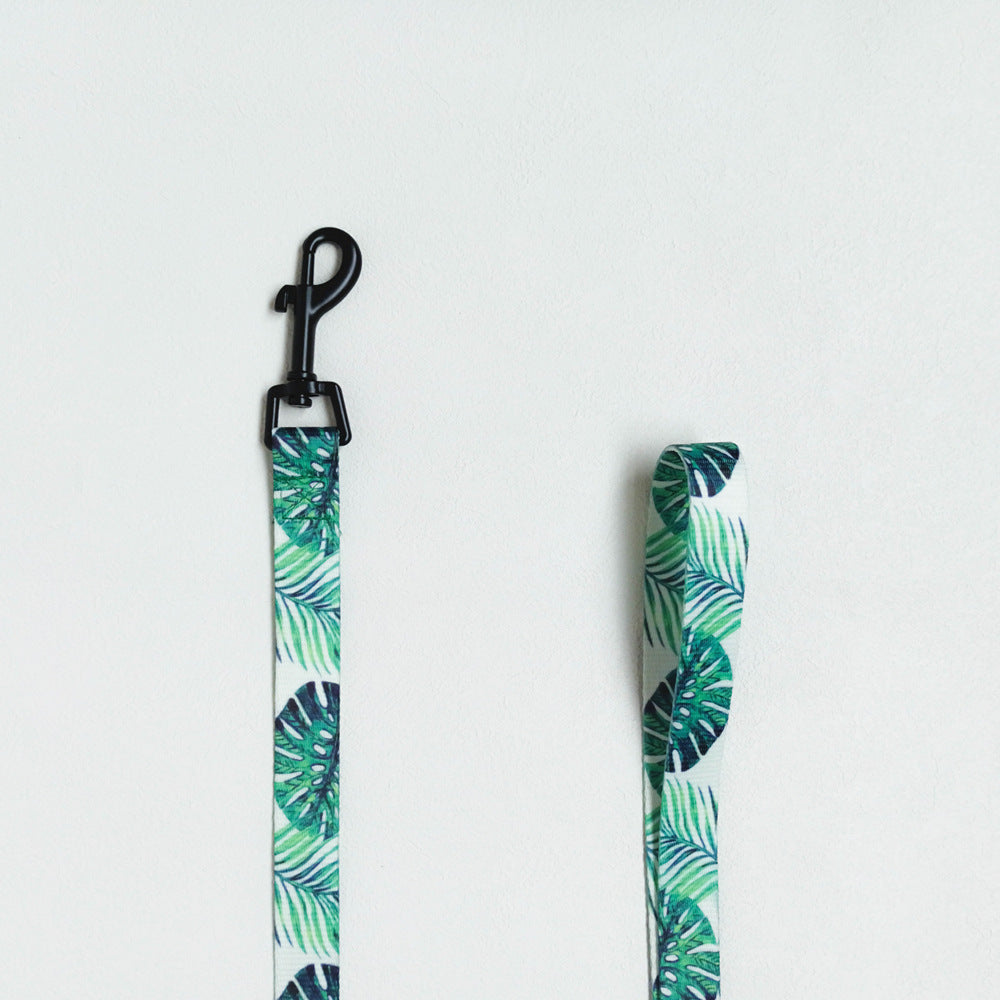 Tropical Leaf Design Harness and Leash Set