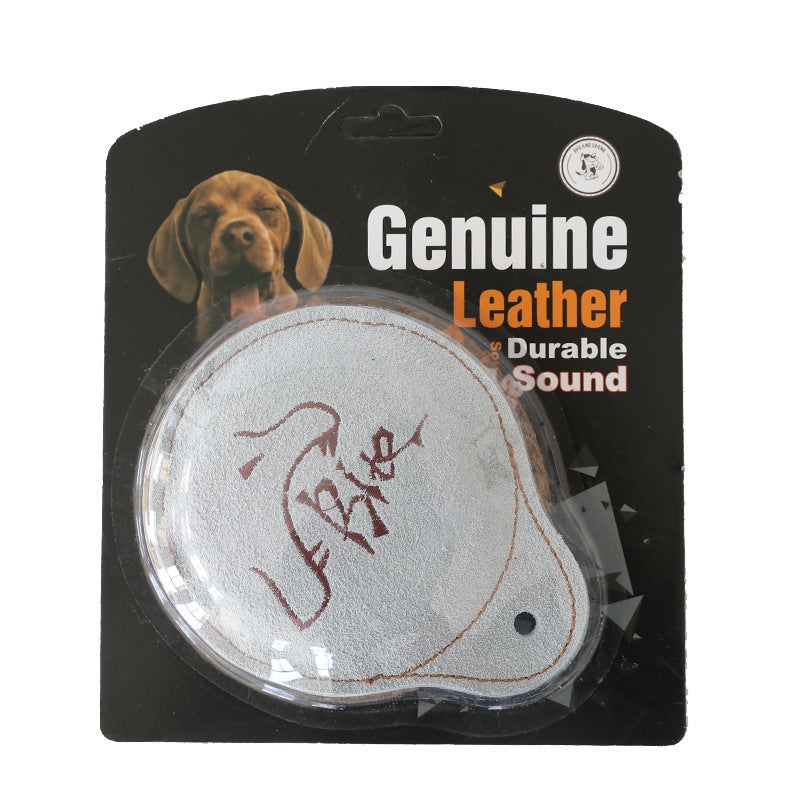 Heavy Duty Cowhide Leather Bite Toy - Beige/Coffee/Grey
