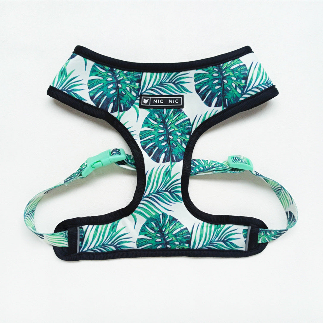 Tropical Leaf Design Harness and Leash Set