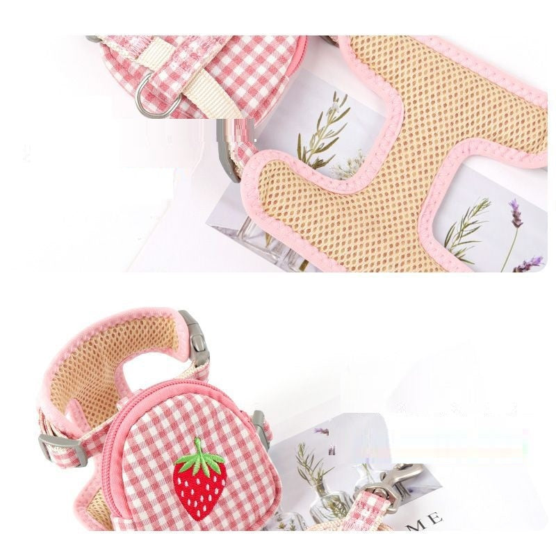 Plaid Cotton Backpack Harness - Blue/Green/Pink/Yellow