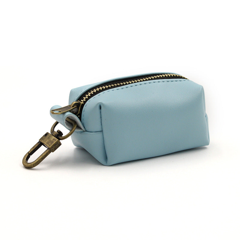 Leather Dog Poop Bag Dispenser - Black/Brown/Grey/Pink/SkyBlue