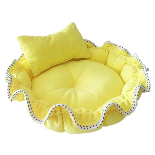 Yellow Flower Shape Small Dog Bed