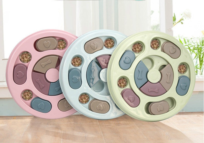 Pastel Boredom Breaker Puzzle Game Enrichment Toy - Blue/Green/Pink - Round/Hexagon/PawPrint