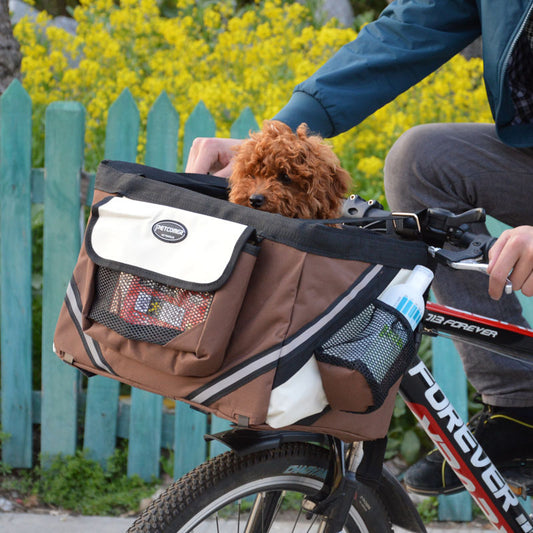 Dog Bicycle Carrier Seat - Blue/Black/Coffee