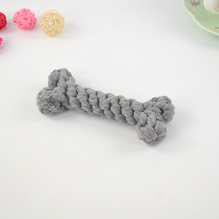 Tough Chewers Bone Shape Rope Toy - Blue/Brown/Grey/Red/Yellow