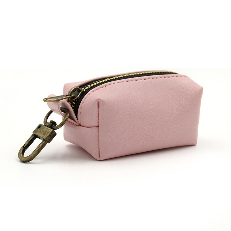 Leather Dog Poop Bag Dispenser - Black/Brown/Grey/Pink/SkyBlue