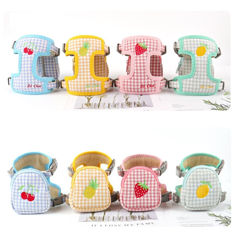 Plaid Cotton Backpack Harness - Blue/Green/Pink/Yellow