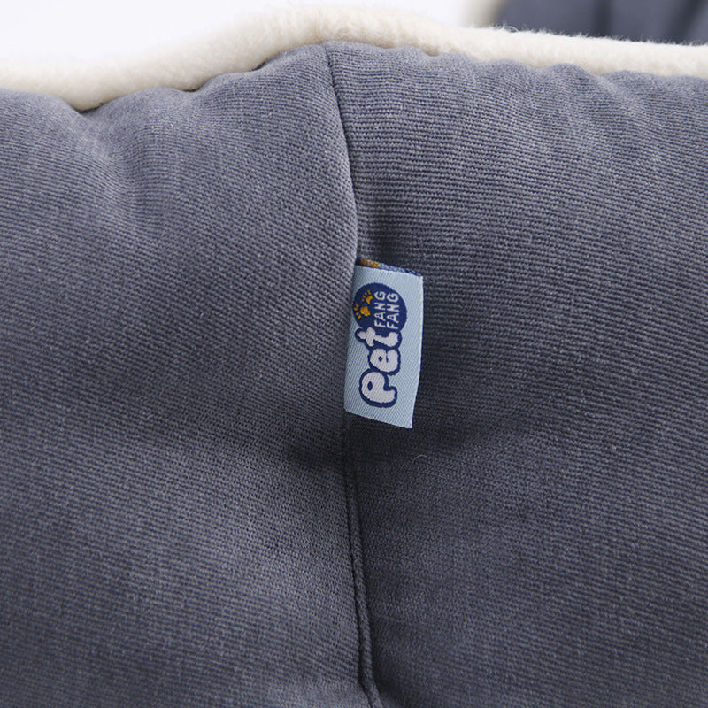 Extra Comfort Padded Round Dog Bed - Pink/Grey/Blue