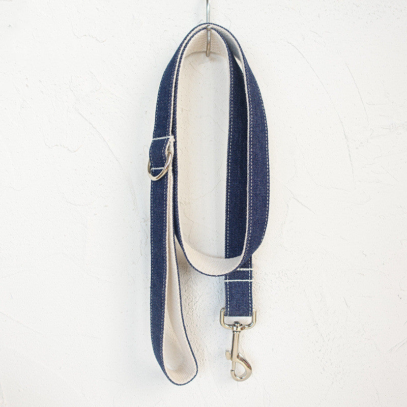 Luxury Denim Cowboy Style Lead and Collar Set