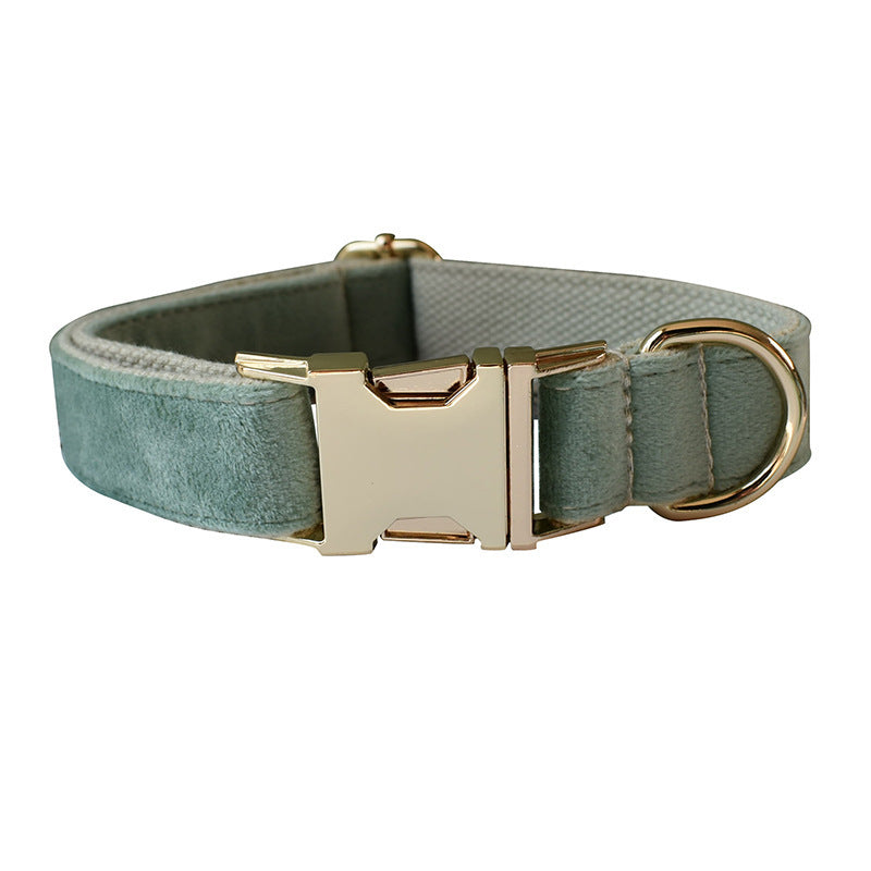 Luxury Mint Green Dog Collar and Leash Set