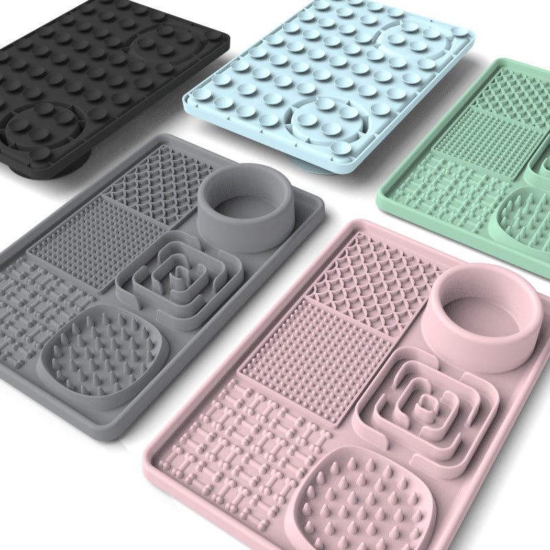 Rectangle Lick Mat Slow Enrichment Feeder with Suction Bottom