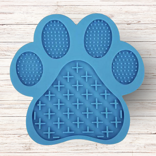 Paw Shape Silicone Dog Lick Mat - Blue/Green/Red/Yellow/SkyBlue