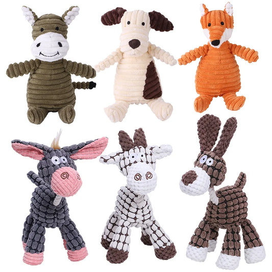 Bite Resistant Squeaky Corduroy Dog Toy